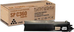 1 Pack SP C360 Black Toner Cartridge | Replacement for Ricoh SP C360 Work with SP C360 C361 C360DNw C360SFNw | 408176