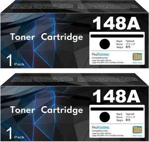 148A Black Toner Cartridge 148A 148X 4101fdw Toner Cartridge with Chip Compatible Replacement   148A W1480A Laser Pro 4001 4001dn 4001dw, MFP 4101 4101fdn 4101fdw Printer Ink (Pack of 2)
