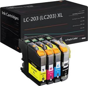 LC-203 (LC203) XL High Yield 600 Pages Ink Cartridges, Compatible for Brother MFC-J4320DW J4420DW J460DW J4620DW J480DW J485DW J5520DW J5620DW J5720DW J680DW J880DW J885DW Printers (4 Pack Color)