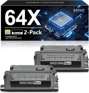 2-Pack 64X Black High Yield Toner Cartridge with Chip | 64X CC364X Replacement   64X CC364X 64A CC364A Toner Cartridge Works with Laser P4515x P4515xm P4015n Series Printer