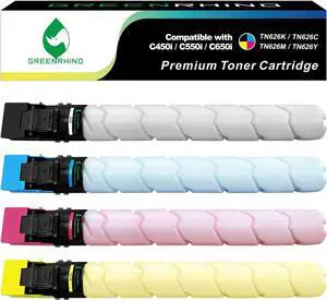 Ennovor Compatible Toner Cartridge Replacement for Konica TN626 TN626K TN626C TN626M TN626Y to use for Minolta Bizhub C450i C550i C650i (1 Black, 1 Cyan, 1 Magenta, 1 Yellow, 4-Pack)