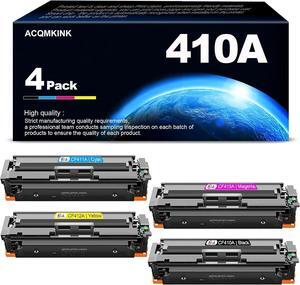 410A Toner Cartridges 4 Pack Replacement   410A CF410A CF411A CF412A CF413A Color Pro MFP M477fdn M477fdw M477fnw; M452dn Printer Ink.(1BK/1C/1M/1Y)