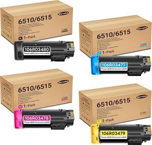 Phaser 6510 WorkCentre 6515 Toner Cartridge Replacement for Xerox Phaser 6510 6510DN WorkCentre 6515 6515DN Printers Ink, 106R03480 106R03477 106R03478 106R03479 (4-Pack, Bk/C/M/Y)