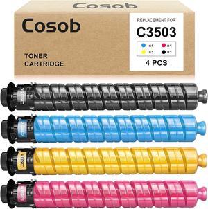 MP C3503 Toner Cartridge Remanufactured Replacement for Ricoh MP C3503 C3003 C3004 C3504 ( Black / Cyan / Magenta / Yellow, 4-Pack)