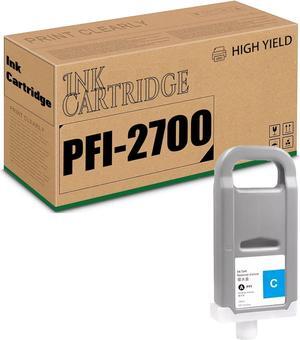 Compatible Replacement Ink Cartridges   PFI-2700 Work with ImagePROGRAF GP-2000, GP-4000, GP-4600S, GP-6600S Printers-700ML (Cyan)
