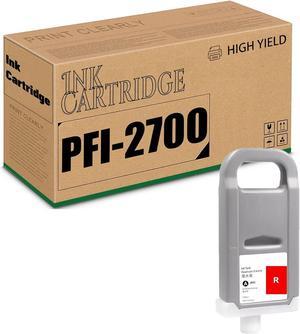 Compatible Replacement Ink Cartridges   PFI-2700 Work with ImagePROGRAF GP-2000, GP-4000, GP-4600S, GP-6600S Printers-700ML (Red)