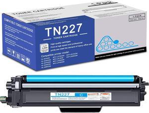 1 Pack TN227 Cyan Toner Cartridge High Yield Compatible TN227 Replacement for Brother MFC-L3770CDW L3710CW L3750CDW HL-3210CW 3270CDW 3290CDW DCP-L3510CDW L3550CDW Printer