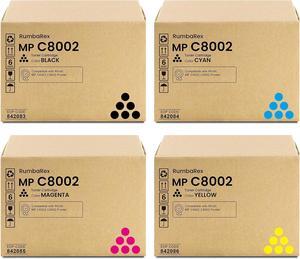 MP-C8002 MPC8002 Toner Cartridge 4-Pack (Black Cyan Magenta Yellow) 842083 842084 842085 842086 Replacement for Ricoh MPC8002 MP C8002 Toner Cartridge Works with MP C6502 C8002 Printer