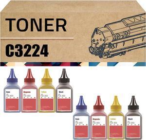 Toner Refill Powder Compatible for Lexmark C3210K0 C3210C0 C3210M0 C3210Y0 Toner Cartridge for C3224dw C3326dw C3426dw MC3224i MC3426i MC3326i Printer 8-Pack