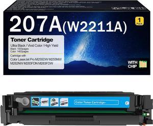 207A Toner Cartridges Compatible   207A W2210A W2211A W2212A W2213A Toner Cartridge Work   Color Laserjet Pro M255DW M255NW M282NW M283FDN M283FDW Printers Cyan