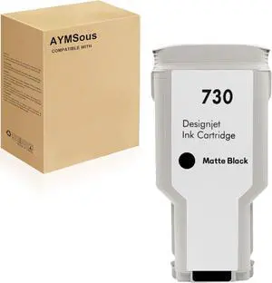 Compatible HP730 Ink Cartridge Replacement HP730 MBK for HP DesignJet T1600 T2600 T1700 MFP Series Printers (300ML P2V71A - Matte Black)
