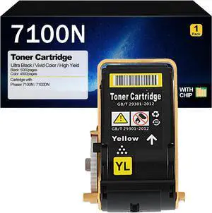 7100N Toner Cartridges Compatible for Xerox 106R02605 106R02604 106R02603 106R02602 Toner Cartridge Replacement for Use for Xerox Phaser 7100N 7100DN Printers Yellow Toner