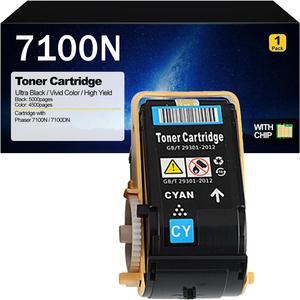 7100N Toner Cartridges Compatible for Xerox 106R02605 106R02604 106R02603 106R02602 Toner Cartridge Replacement for Use for Xerox Phaser 7100N 7100DN Printers Cyan Toner