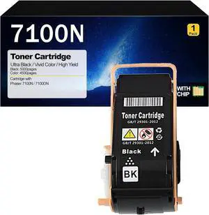 7100N Toner Cartridges Compatible for Xerox 106R02605 106R02604 106R02603 106R02602 Toner Cartridge Replacement for Use for Xerox Phaser 7100N 7100DN Printers Black Toner