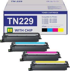 TN2294PK TN229 Toner Cartridges 4-Pack Replacement for Brother TN229XL TN-229 for HL-L3220CDW HL-L3280CDW MFC-L3720CDW MFC-L3780CDW Printer - TN229BK TN229C TN229M TN229Y