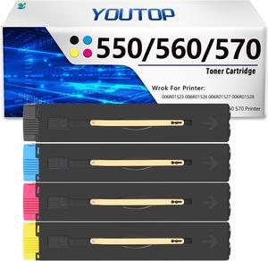 550 560 570 Toner Cartridge Replacement for Xerox 006R01525 006R01526 006R01527 006R01528 Toner Cartridge for Xerox Color 550 560 570 Printer (4 Pack,Black,Cyan,Magenta,Yellow)