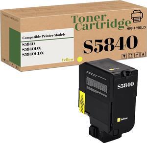 Compatible High-Yield S5840 Toner Cartridges Replacement for Dell JDCTN R59F2 K83JD KT71F for S5840DN S5840CDN Printer (1-Pack Yellow)