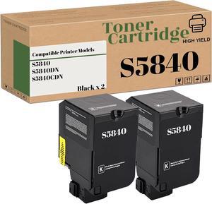 Compatible High-Yield S5840 Toner Cartridges Replacement for Dell JDCTN R59F2 K83JD KT71F for S5840DN S5840CDN Printer (2-Pack Black)