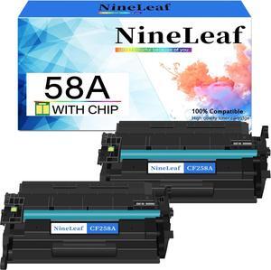 NineLeaf 2 Pack 58A [with Chip] Compatible Toner Cartridge Replacement   CF258A Black Toner Cartridge to use for Laser Jet MFP M428fdw M428dw M428fdn Pro M404n M404dn M404dw M428 M406 Printer