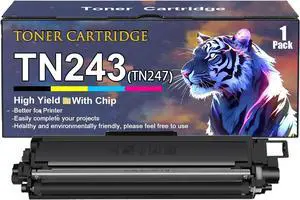 TN243 Toner Cartridges Replacement for Brother TN-243 TN 243 TN247 Toner Cartridge Work for Brother HL-L3210CW HL-L3230CDW HL-L3270CDW DCP-L3510CDW Printers, Black