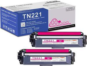 2 Pack TN221 Magenta Toner Cartridge High Yield Compatible TN221 Replacement for Brother HL-3140CW 3150CDN 3170CDW MFC-9130CW 9140CDN 9340CDW DCP-9015CDW 9020CDN Printer