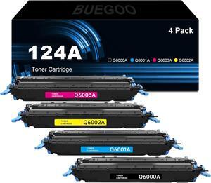 124A Toner Cartridge Compatible for 124A Q6000A Q6001A Q6002A Q6003A for 1600 2600 2600n 2605 2605dn 2605dnt CM1015 CM1017 MFP Printer(Black Cyan Magenta Yellow,4 Pack)