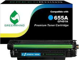 Remanufactured Toner Cartridge Replacement   655A CF451A Enterprise M652 M652n M652dn M653 M653dn M653dh M653x MFP 681 M681dn M681f M681z M682z (Cyan, 1-Pack)