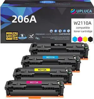206A Toner Cartridge High Yield 206A 206X Compatible with HP Color Laserjet Pro MFP M283fdw M283cdw M283fdn M282mw Pro M255dw M255nw M283 M255 Printer W2110A W2110X (4-PackB/C/M/Y)