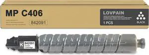 MP C406 High Yield Toner Cartridge (1-Pack, Black) - Compatible MP C406 842091 Toner Cartridge (17,500 Pages) Replacement for Ricoh MP C306 C307 C406 C407 Printer