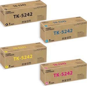 TK5242 TK-5242 Toner Cartridge Compatible for Kyocera TK-5242 TK-5242K TK-5242C TK-5242M TK-5242Y for ECOSYS P5026cdn P5026cdw M5526cdn M5526cdw Printers(BK/C/M/Y,4-Pack)