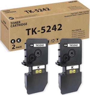 TK-5242 TK-5242K Toner Cartridge Compatible for Kyocera TK-5242K TK-5242 1T02R70US0 for ECOSYS P5026cdn P5026cdw M5526cdn M5526cdw Printers.(Black,2-Pack)