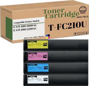 T-FC210U High Yield 38000 Pages Compatible Toner Cartridge Replacement for Toshiba T-FC210U-K T-FC210U-C T-FC210U-M T-FC210U-Y for E-Studio 2510AC 2010AC Printer (4-Pack 1BK/1C/1M/1Y)