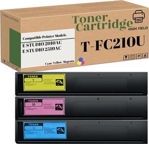 T-FC210U High Yield 38000 Pages Compatible Toner Cartridge Replacement for Toshiba T-FC210U-K T-FC210U-C T-FC210U-M T-FC210U-Y for E-Studio 2510AC 2010AC Printer (3-Pack 1C/1M/1Y)