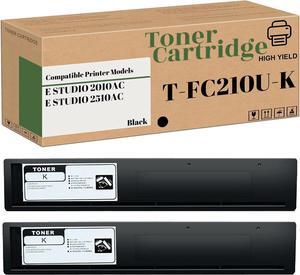 T-FC210U High Yield 38000 Pages Compatible Toner Cartridge Replacement for Toshiba T-FC210U-K T-FC210U-C T-FC210U-M T-FC210U-Y for E-Studio 2510AC 2010AC Printer (2-Pack Black)