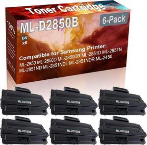 6-Pack (Black) Compatible ML-D2850B Printer Toner Cartridge (High Capacity) fit for Samsung ML-2850 ML-2850D ML-2850DR ML-2851D ML-2851N ML-2851ND Printer