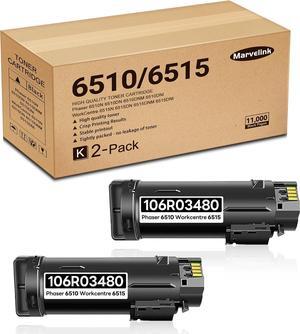 Workcentre 6515 Toner Black Phaser 6510 Replacement for Xerox WorkCentre 6515/ Phaser 6510 High Capacity Toner Cartridge, 106r03480 (2 Pack)