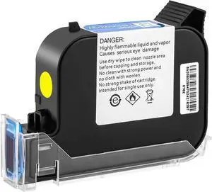 1PC Original 42ml Solvent Ink Cartridge Replacement for Handheld Inkjet Printer Z10/C10/M10/M12/M11, High adhesion and Quick Dry, Compatible for 0.5inch/12.7mm Nozzle Coding Machine (Yellow)