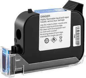 1PC Original 42ml Solvent Ink Cartridge Replacement for Handheld Inkjet Printer Z10/C10/M10/M12/M11, High adhesion and Quick Dry, Compatible for 0.5inch/12.7mm Nozzle Coding Machine (Black)