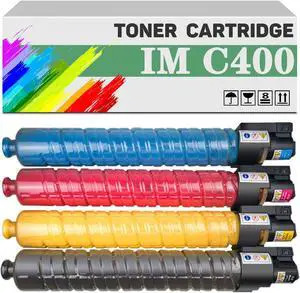 Compatible Toner Cartridge Replacement for Ricoh 842370 842371 842372 842373 IM C400, 17,500 Pages High Yield Work with IM C400F IM C400SRF Printers Color x 4