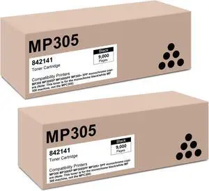 Ennovor BUEGOO MP 305 Toner Cartridge Black MP305 842141 Compatible Savin Lanier MP 305 305SP 305SPF 305+ SPF Monochrome Printers| 2 Pack
