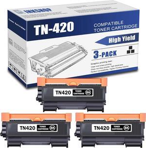 TN420 Compatible TN-420 Black Toner Cartridge Replacement for Brother TN-420 DCP-7060D DCP-7065DN Intellifax 2840 MFC-7240 HL-2130 HL-2132 Toner.(3 Pack)