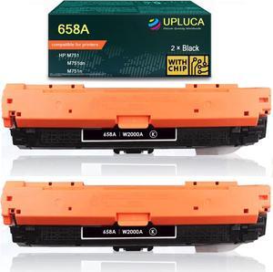 658A 2×Black Toner Cartridge High Yield Compatible with HP 568A W2000A W2001A W2002A W2003A Work   Color Laserjet Enterprise M751M751dnM751n (2PackBlack)