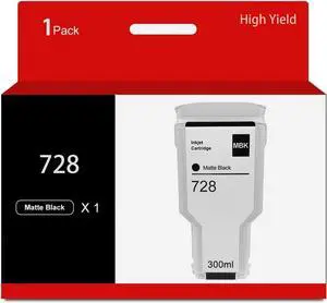 Ennovor 728 Compatible for HP 728 Ink Cartridge 300ML Matte Black Compatible for HP DesignJet T830 T730 Ink Cartridge 4-Pack