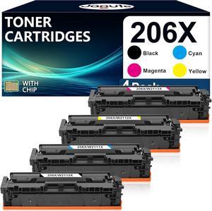 206X Toner Cartridges 4 Pack-High Yield Compatible Replacement   206X to Work with HP Color LaserJet Pro MFP M283fdw M283cdw M255dw,Color Laserjet Pro M282nw M283 M255 Printer (with Chip-B/C/Y/M)