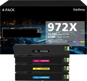 972X High Yield Ink Cartridge Replacement for F6T84AN L0R98AN L0S01AN L0S04AN Compatible with HP PageWide Pro 452 477 552 577 Series Printer(4-Pack)
