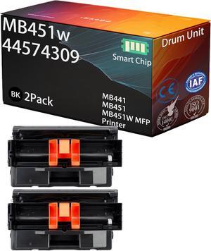 MB451w 44574309 Drum Unit High-Yield 30000 Pages Compatible for OKI MB441 MB451 MB451W MFP Printer, Superior Print Clarity, Excellent Cost-Effectiveness (Black 2Pack)