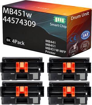 MB451w 44574309 Drum Unit High-Yield 30000 Pages Compatible for OKI MB441 MB451 MB451W MFP Printer, Superior Print Clarity, Excellent Cost-Effectiveness (Black 4Pack)