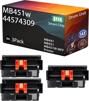 MB451w 44574309 Drum Unit High-Yield 30000 Pages Compatible for OKI MB441 MB451 MB451W MFP Printer, Superior Print Clarity, Excellent Cost-Effectiveness (Black 3Pack)