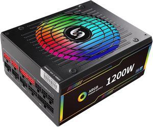 1200W Power Supply RGB Fully Modular ATX 3.0 PCIe 5.0 PSU Active PFC Gaming PC Computer Power Supplies Full Voltage 100-240V with 120mm FDB Fan