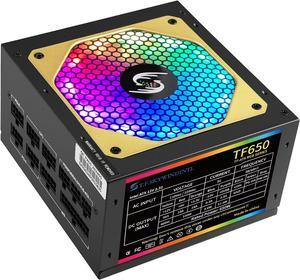 650W Power Supply Fully Modular PSU ARGB Gaming PC Power Supply 20+4Pin Connector with 120mm Low-Noise FDB Fan Full Voltage 110/220V